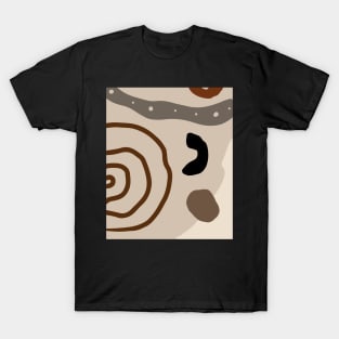 Minimal Modern  Abstract Shapes  Warm Tones  Design T-Shirt